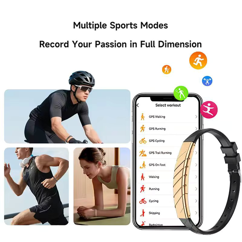 Paazomu Smart-Armband Wasserdicht mit Gestensteuerung, Herzfrequenzmessung, Blutsauerstoffmessung und Schlafüberwachung in Schwarz und Gold - Bild 3