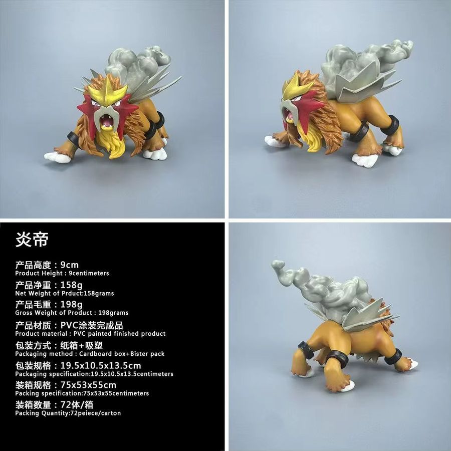 Bandai Anime Figur Drei Heilige Pokémon Raikou Entei Suicune aus PVC in Multicolor, Höhe: 8 cm - Bild 3