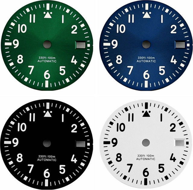 RICHUS Zifferblatt, Grün, Leuchtend, 29 mm, Unisex, Uhrenzubehör - Bild 1