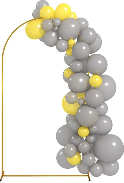 Outsunny Metall-Bogenbogen in Gold für Hochzeiten und Gartenfeiern, Höhe: 2,2 m - Bild 1