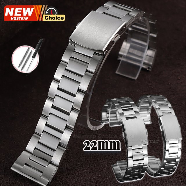 HQstrap Uhrenarmband Edelstahl, 22 mm, Silber, Unisex - Bild 1