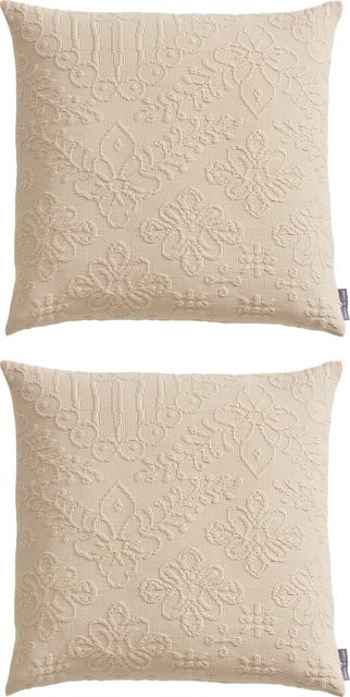 Kissenhülle Pereira da Cunha aus 100% Baumwolle in Champagner und Beige, B/B/B: 40 x 40 x 40 cm - Bild 1