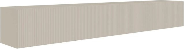 Selsey TV-Hängeboard Veldio mit Lamellenfront in Greige-beige, Breite: 201,6 cm - Bild 1