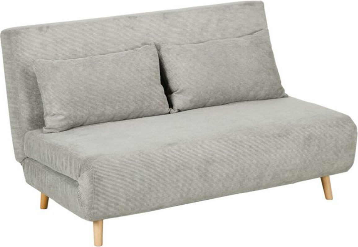 Homcom Schlafsofa in Samtoptik mit verstellbarer Rückenlehne, Grau, B/T/H: 141 x 90 x 81 cm - Bild 1