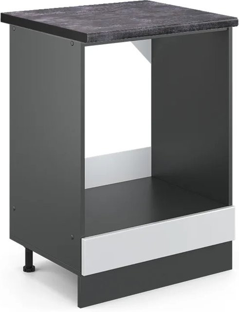 Vicco R-Line Herdbauschrank in Weiß Hochglanz und Anthrazit, Breite: 60 cm, Höhe: 81,6 cm, Tiefe: 60 cm - Bild 1
