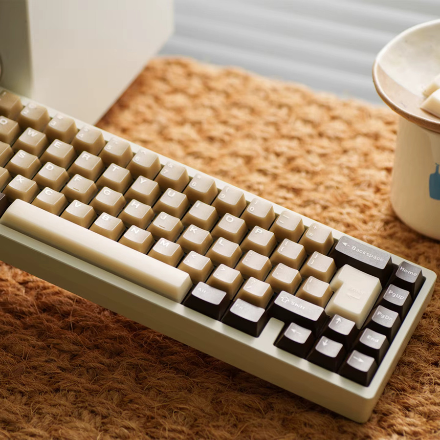 Venit Keys Latte Coffee Keycaps Cherry Profile Double Shot PBT PC für Alice Layout Mechanische Tastatur, Braun und Beige, 164 Tasten, Translucent - Bild 4