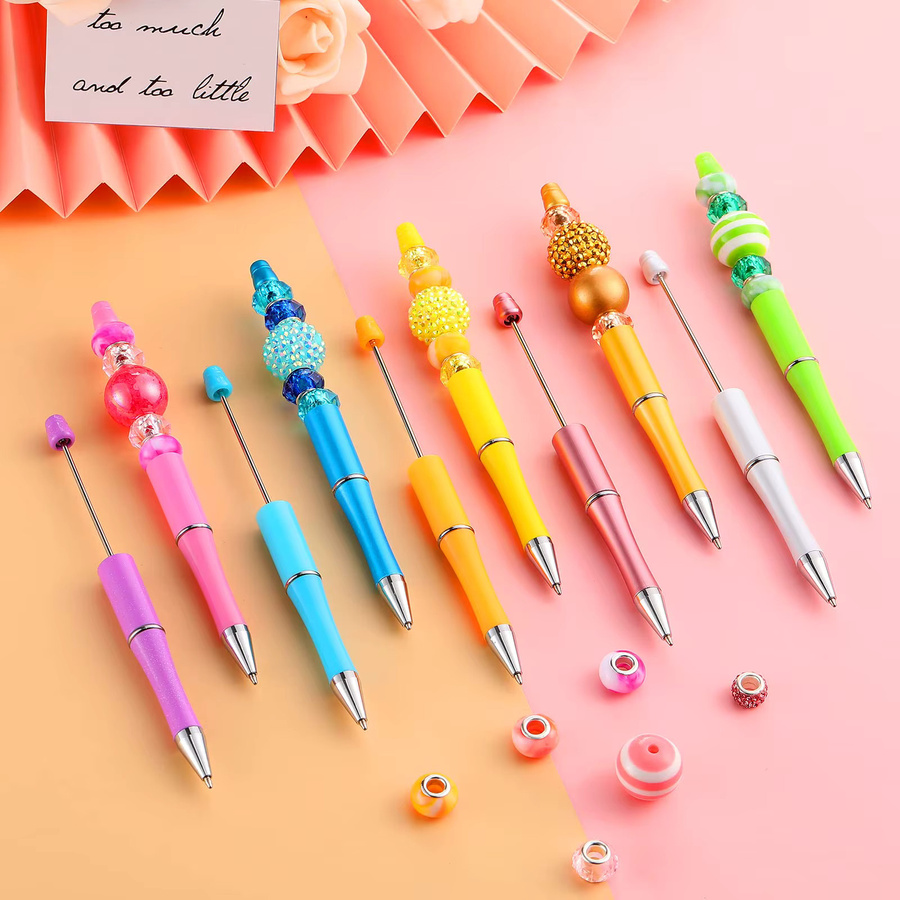 40er Set DIY Kugelschreiber mit bunten Kunststoffperlen für Schule und Büro in Multicolour - Bild 1