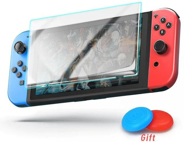 Transparente HD Displayschutzfolie aus gehärtetem Glas mit 9H-Härtegrad für Nintendo Switch - Bild 1