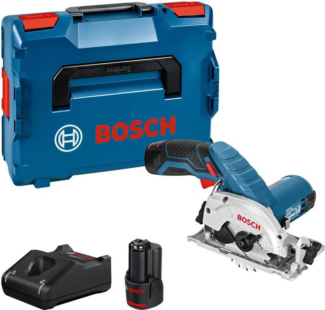 Bosch Professional Akku-Kreissäge GKS 12 V-26 in Blau/Schwarz mit 2 Akkus und Ladegerät in L-Boxx - Bild 1
