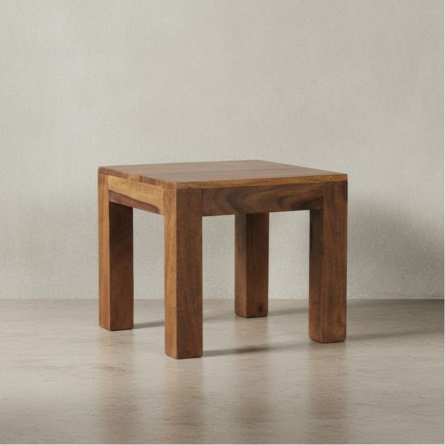 KADIMA DESIGN Massivholz-Tisch NAKO aus Sheeshamholz in Braun, B/T/H: 45 x 40 x 45 cm - Bild 1