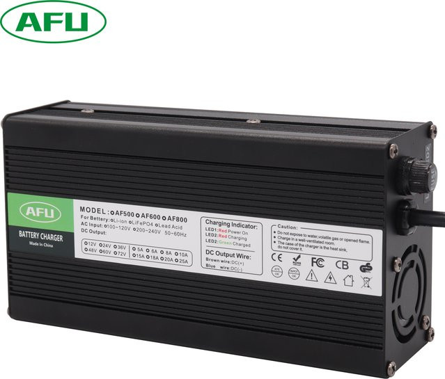 AFU Li-Ionen-Ladegerät für Fahrrad, 67,2 V 6A Schnellladegerät für 16S 59,2 V 60V Lithium-Batterien, Schwarz - Bild 1