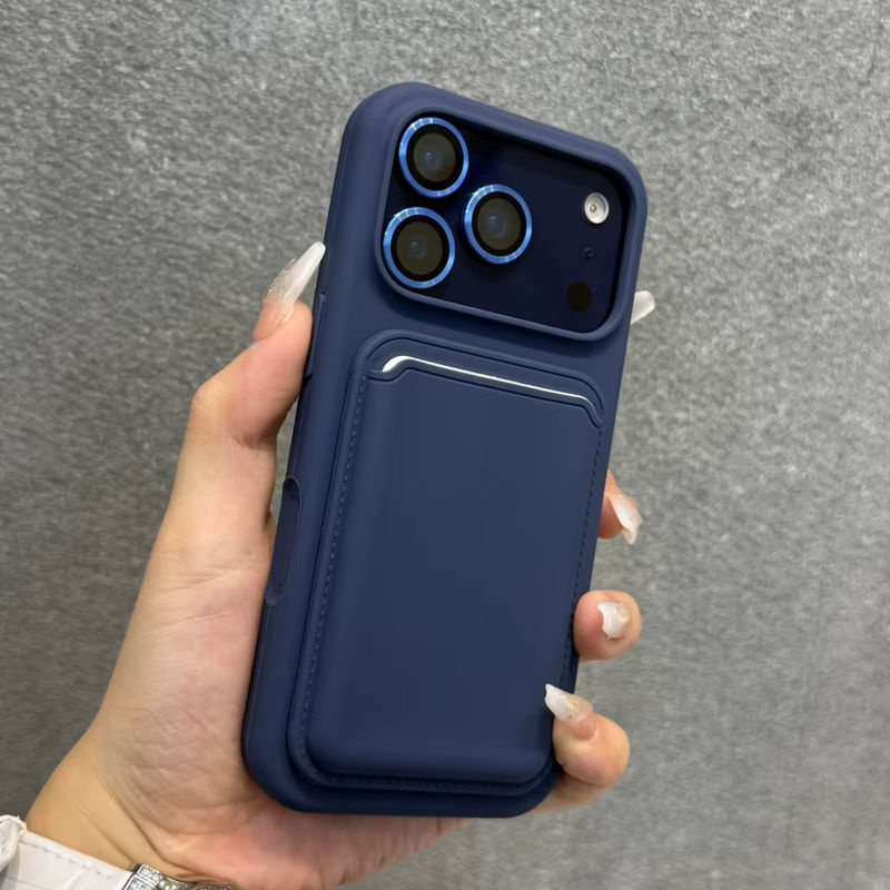 Vyimc Magnetisches Flüssigsilikon iPhone Case mit MagSafe Wallet Slot für iPhone 17 bis 11 Pro Max in Gelb oder Blau - Bild 2