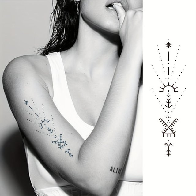 JKCODE TATTOO Temporäre Kräutertattoo-Designs, Unisex - Bild 1