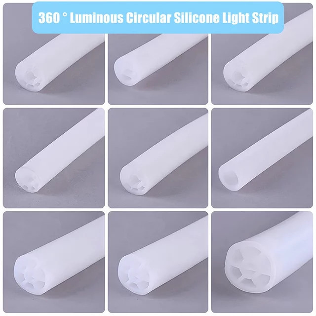 Ksdligh Neon Flex LED Silikon Streifen Rund, IP67 Wasserdicht, Weiß, für Außenbeleuchtung und Garten - Bild 1