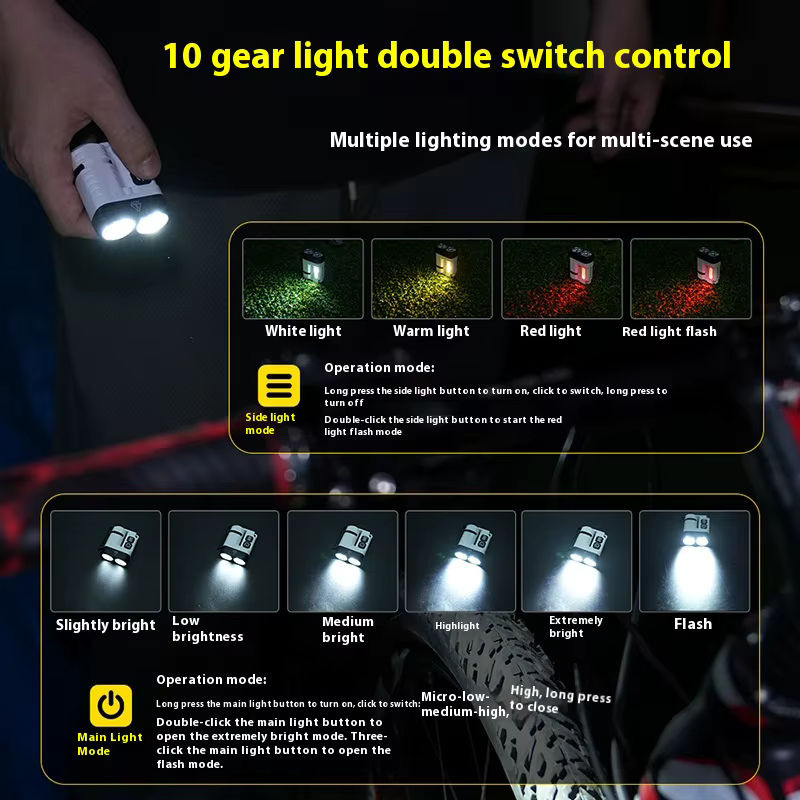 ESMARTER LED EDC Schlüsselanhänger-Arbeitsleuchte mit Clip, Magnet und 10 Beleuchtungsmodi, weiß, wiederaufladbar - Bild 3