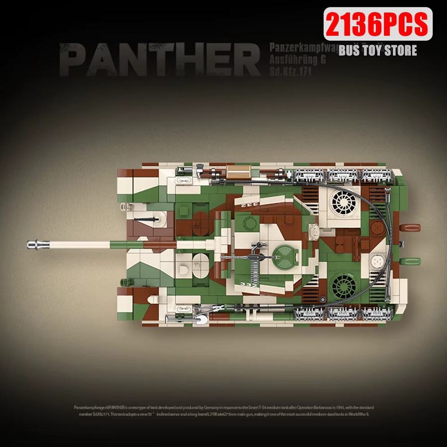 Pather Panzerkampfwagen V Panther Ausfuhrversion GSd.Kfz.171 Bausteine Set - Bild 4