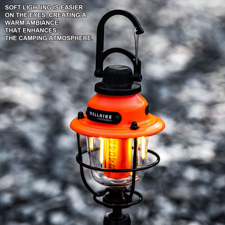 APWIKOGER Tannenzapfen-Campinglampe mit Haken, wiederaufladbare Zeltlampe, IPX4 wasserdicht, 2000 mAh Akku für Outdoor, Angeln und Wandern - Bild 3