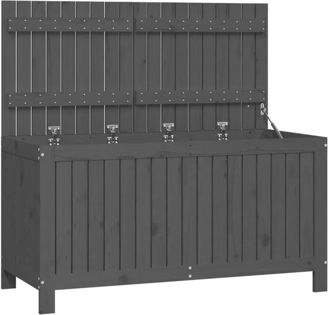 vidaXL Gartentruhe aus Kiefer Massivholz in Grau, B/T/H: 121 x 55 x 64 cm - Bild 1