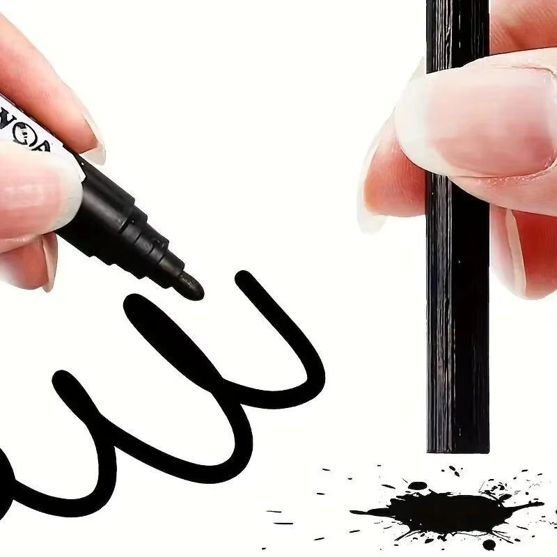 10 Stück wasserfeste Permanentmarker in Schwarz mit breiter Spitze, ölbasierte und lichtbeständige Marker für den professionellen Mehrzweckgebrauch - Bild 3