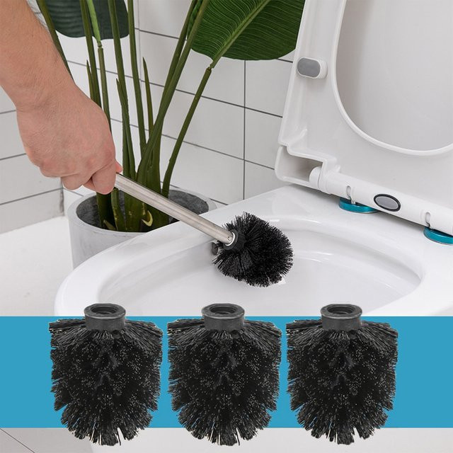 ZaMoSmile Toilettenbürste Schwarz mit abnehmbarem Bürstenkopf und freistehendem Design aus Kunststoff, Höhe: 35,0 cm, Breite: 8,0 cm, Tiefe: 1,0 cm - Bild 1