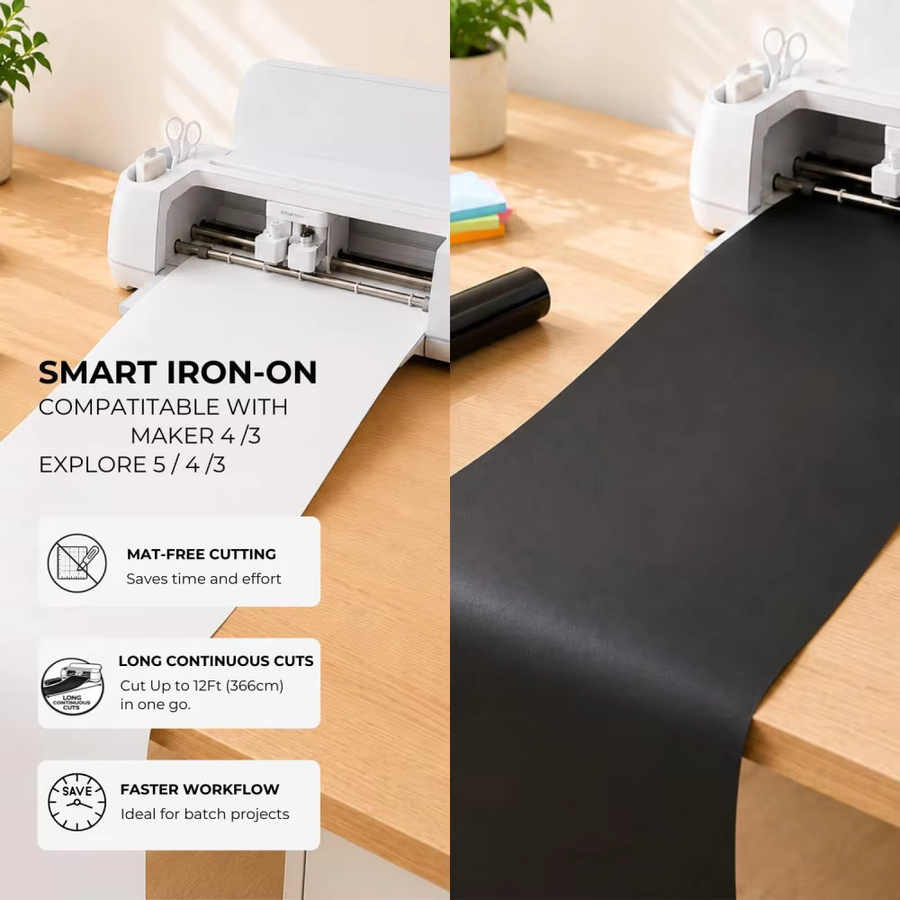 Cricut Intelligente Wärmeübertragungsfolie für T-Shirts in Schwarz und Lila für Maker 4/3 sowie Explore 5/4/3 zum Schneiden ohne Schneidematte - Bild 2