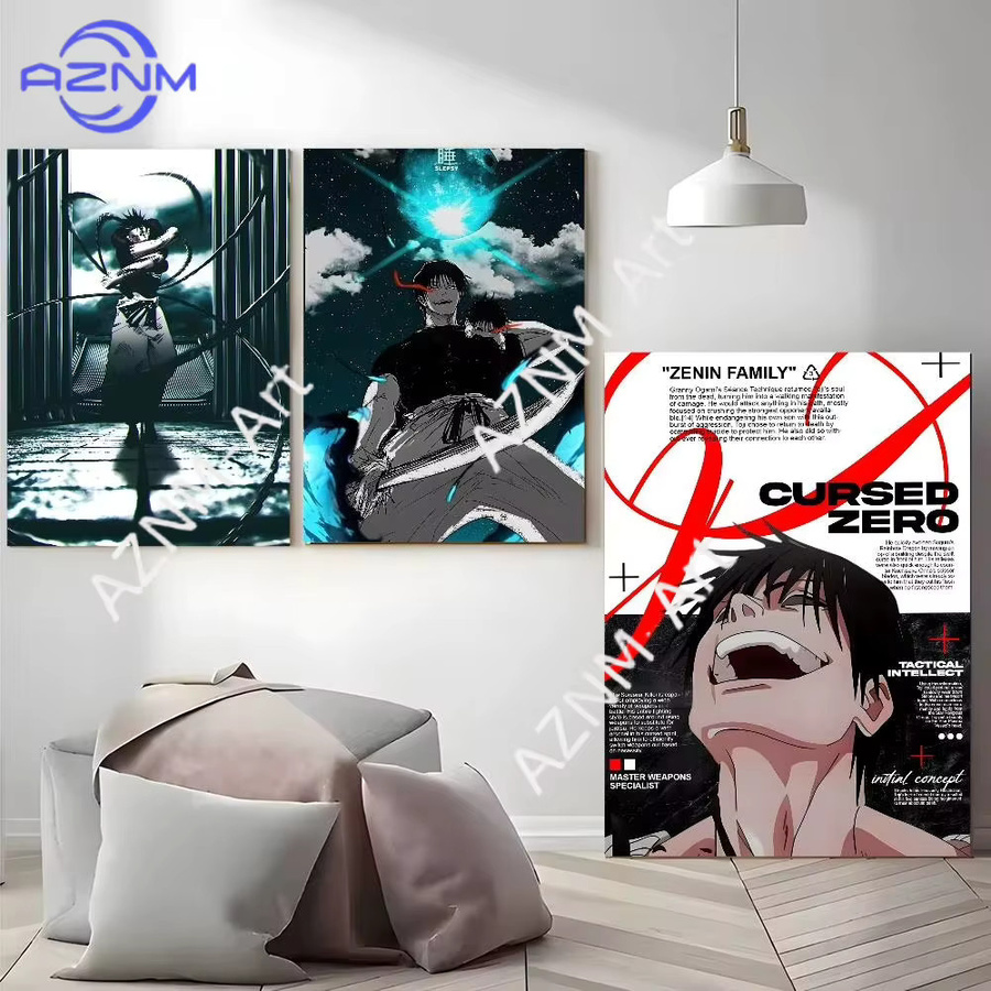 KAYOU Jujutsu Kaisen Fushiguro Toji Poster, Mehrfarbige Wandkunst Illustration im Hochformat - Bild 3