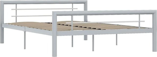 vidaXL Bettgestell aus Metall in Grau und Weiß B/T/H: 160 x 200 x 167,5 cm - Bild 1