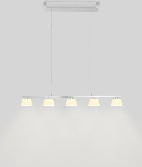 Pendelleuchte JANE in Weiß mit LED und dimmbarer Touch-Steuerung aus Glas und Metall - Bild 1