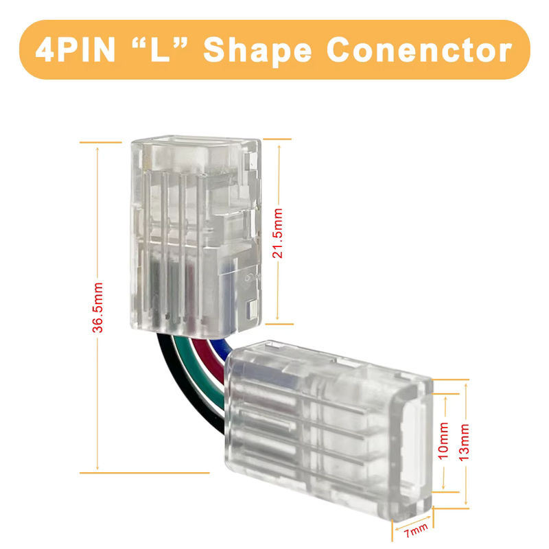 FUNZENXIN L-Form LED Streifen Stecker Transparent für WS2812 WS2815 COB Streifen, Breite: 8 mm bis 12 mm - Bild 5