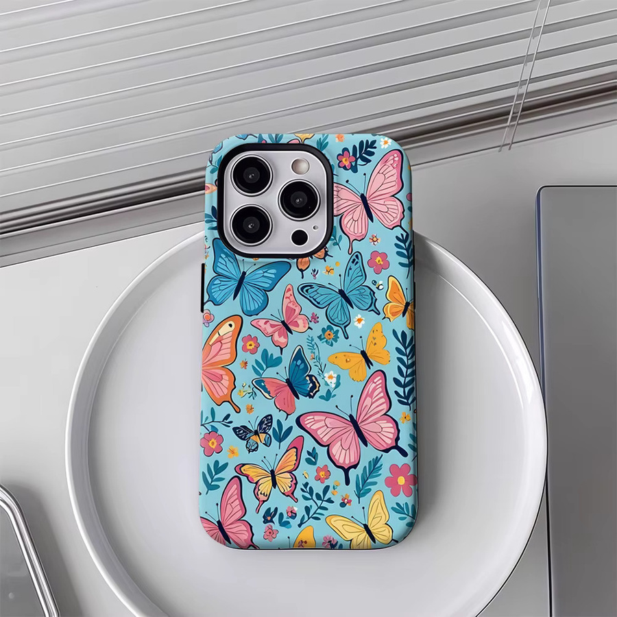Butterfly Burst Handyhülle für iPhone 17 16 15 14 13 12 11 Pro Max Plus mit doppelschichtiger Rückseite in Multicolour - Bild 4