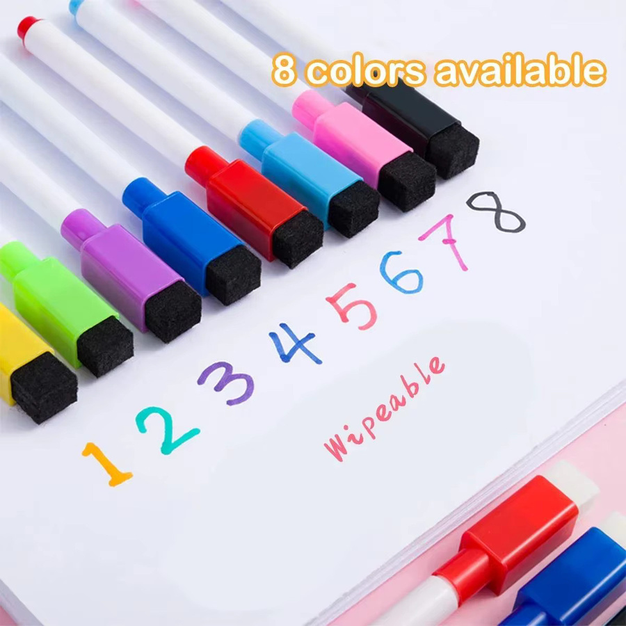 8 Farben löschbare Whiteboard-Stifte mit feiner Spitze und magnetischen Kappen für Schule und Büro, Mehrfarbig - Bild 2
