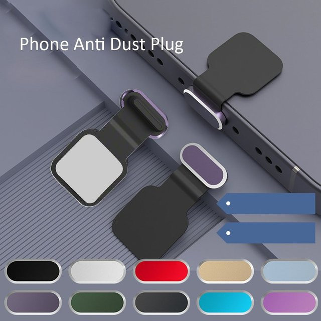 Universal Staubschutz-Stecker aus Silikon und Metall für dein Telefon in Blau oder Multicolour - Bild 1
