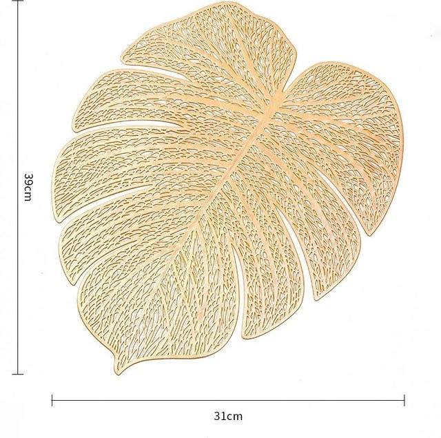 Elegante Getränkeuntersetzer aus Kork mit goldener Rosenblatt-Prägung, absorbierend und hitzebeständig, Farbe: Gold - Bild 1
