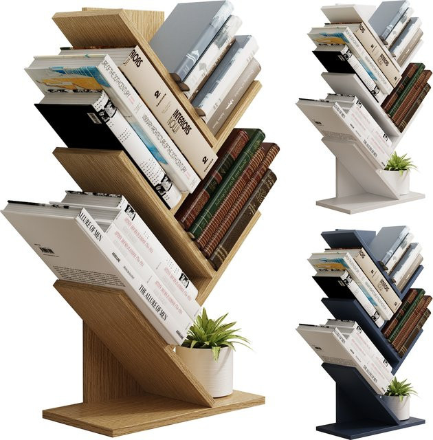 VCM Standregal Nulis Bücherregal aus Holz in Anthrazit B/T/H: 77 x 40 x 20 cm - Bild 3