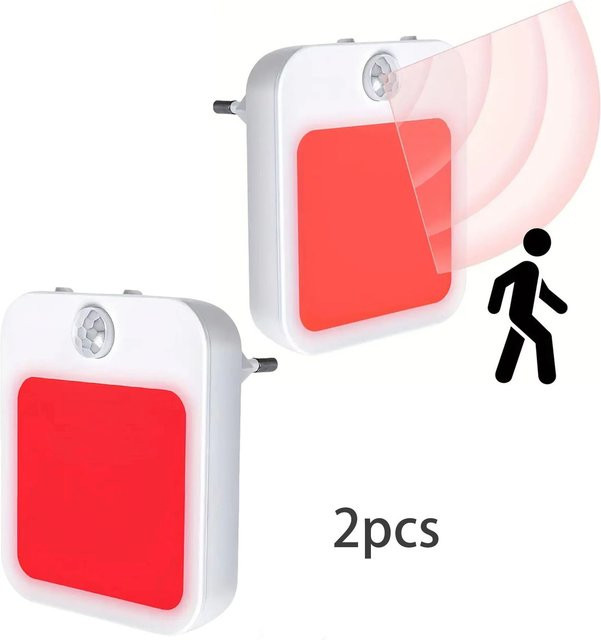 Ouelico LED Nachtlicht Set mit Bewegungsmelder in Weiß für Schlafzimmer, Badezimmer, Küche und Flur, 2 Stück - Bild 1