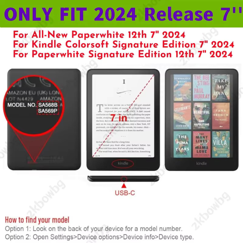 Schutzhülle für Kindle Colorsoft 7 Zoll Paperwhite 12. Generation 2024 Signature Edition mit HandStrap und Schlafabdeckung in Multicolour - Bild 2