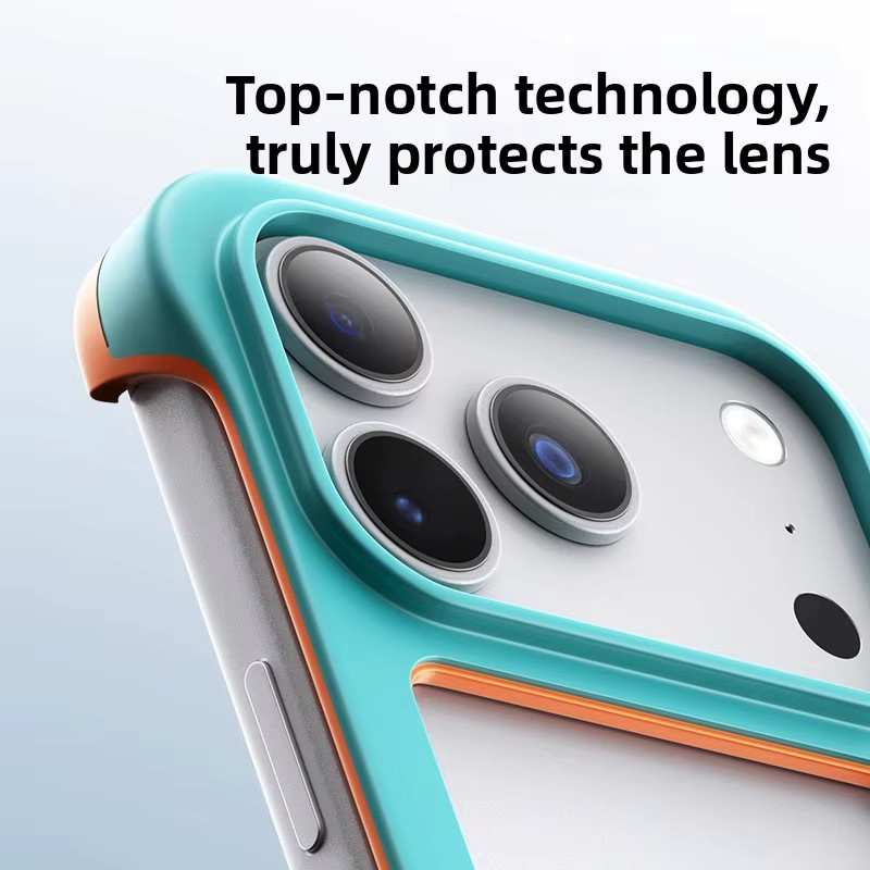 BeisFun Randlose Rahmen-Handyhülle für iPhone 17, 16, 15, 14, 13, 12, 11 Pro Max Plus Mini in Schwarz mit Kontrastfarben und weicher Stoßstangenabdeckung - Bild 2
