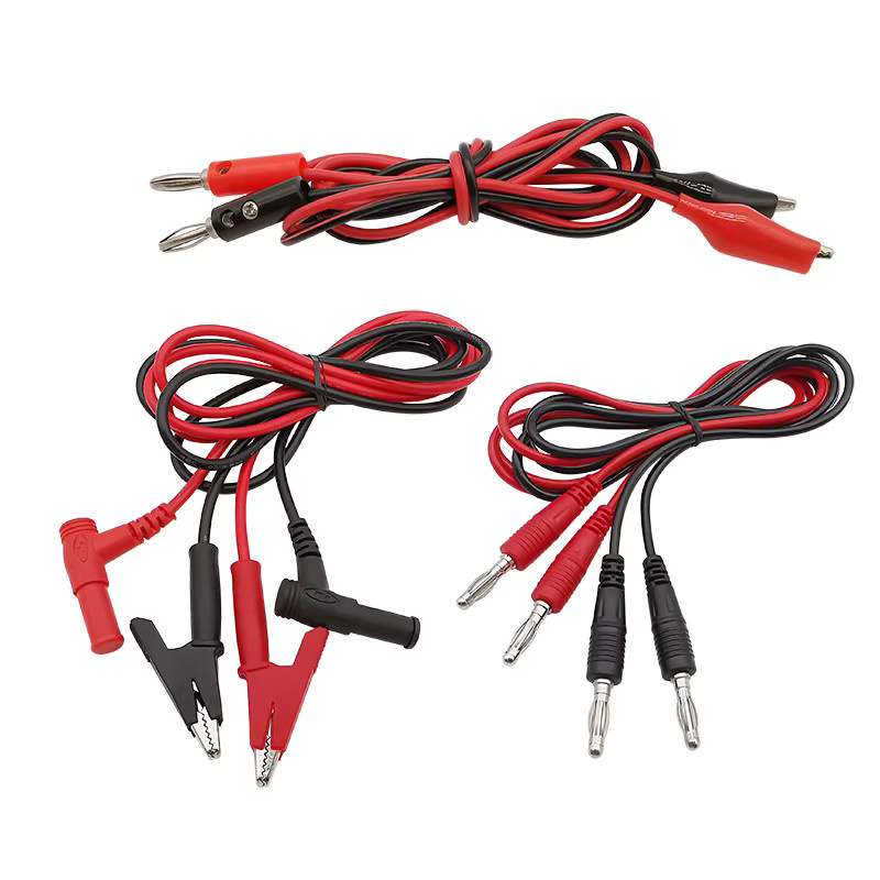 Universelle Multimeter-Messleitungen mit 4-mm-Bananenstecker und Krokodilklemmen, Pinzetten-Clips sowie Sondenspitzen in Rot - Bild 3