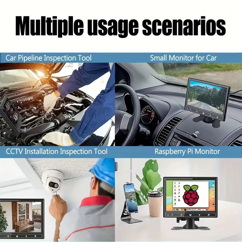 Bileeko 7-Zoll Auto-Display mit Touch-Tasten und Vollfarb-Nachtsicht in Schwarz, universell für Wohnmobile, Minibusse und Pickup-Trucks, 12–24 V - Bild 5
