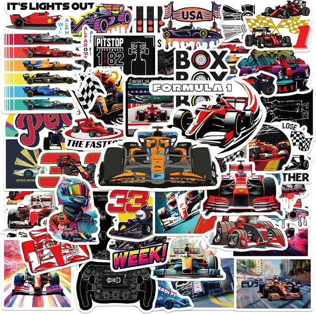PickJoy F1 Formel 1 Cool Speed Racing Aufkleber, 50 Stück - Bild 1