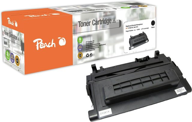 Peach HP 81A CF281A Toner Schwarz für HP LaserJet Enterprise M 604 dn und M 604 n (wiederaufbereitet) - Bild 1