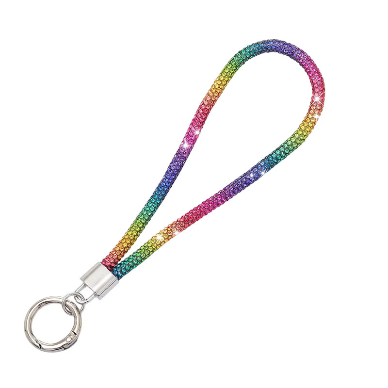 Luxus Handy Handgelenkriemen mit Kristall und Glitter Strass als Telefon Lanyard und Schlüsselbund in Pink - Bild 4