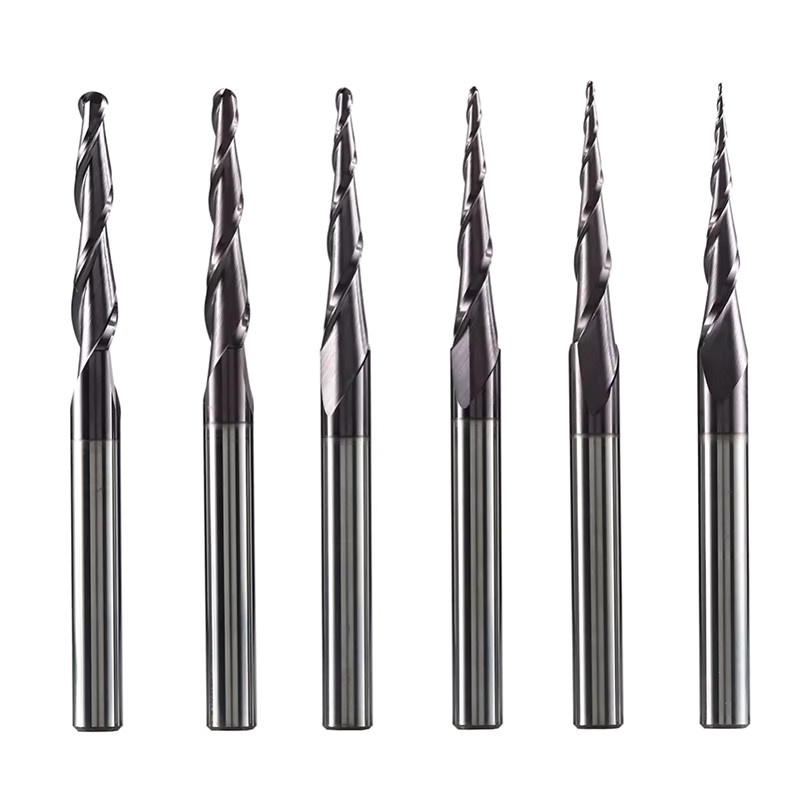 DREANIQUE Kugel-Nase-Schaftfräser Konisch für CNC Router Holz und Metall in Silber - Bild 1