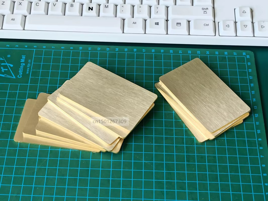 STORKFLY Visitenkarten aus massivem Messing in Gold, 2 mm dicke Metallplatten für Lasergravur und Stempelhandwerk - Bild 2