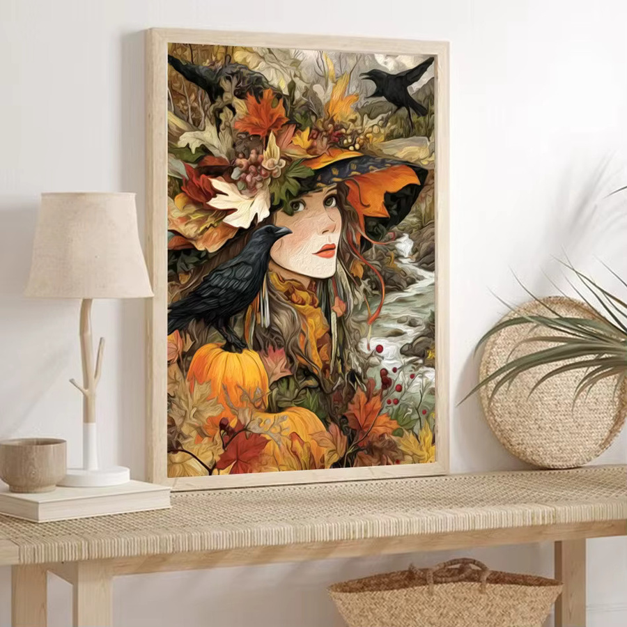 KAYOU Malen nach Zahlen Erwachsene, Herbst Hexe Porträt, Bunt / Mehrfarbig - Bild 2