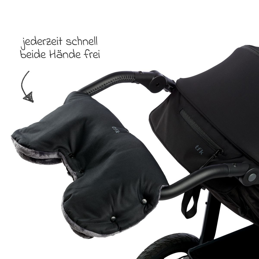 TFK Fleece-Handwärmer Handmuff Universal in Schwarz - Bild 2