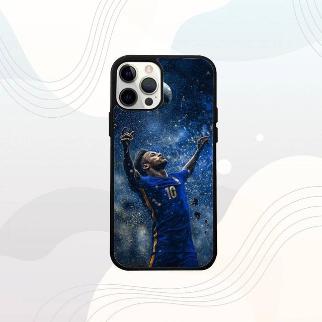 Handyhülle Fußball N-NeYmAr 10 für iPhone 16, 15, 14, 13, 12, 11 (Pro, Max, Mini, Plus) mit MagSafe Magnetischem Kabellosem Laden in Blau - Bild 1