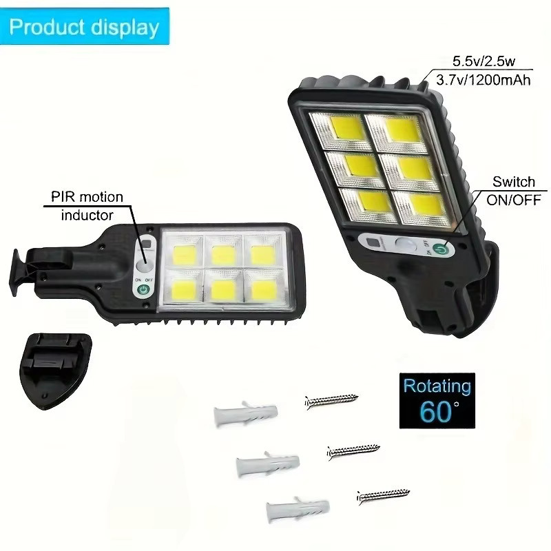 NEWBIRTH LED Solar Außenleuchte mit Bewegungsmelder, moderne COB Hofwandlampe in Schwarz für Garten, Terrasse und Garage - Bild 5