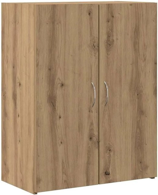vidaXL Büroschrank in Eiche Optik mit Regal und Türen, Farbe: Braun, B/T/H: 70 x 32 x 77,5 cm - Bild 1
