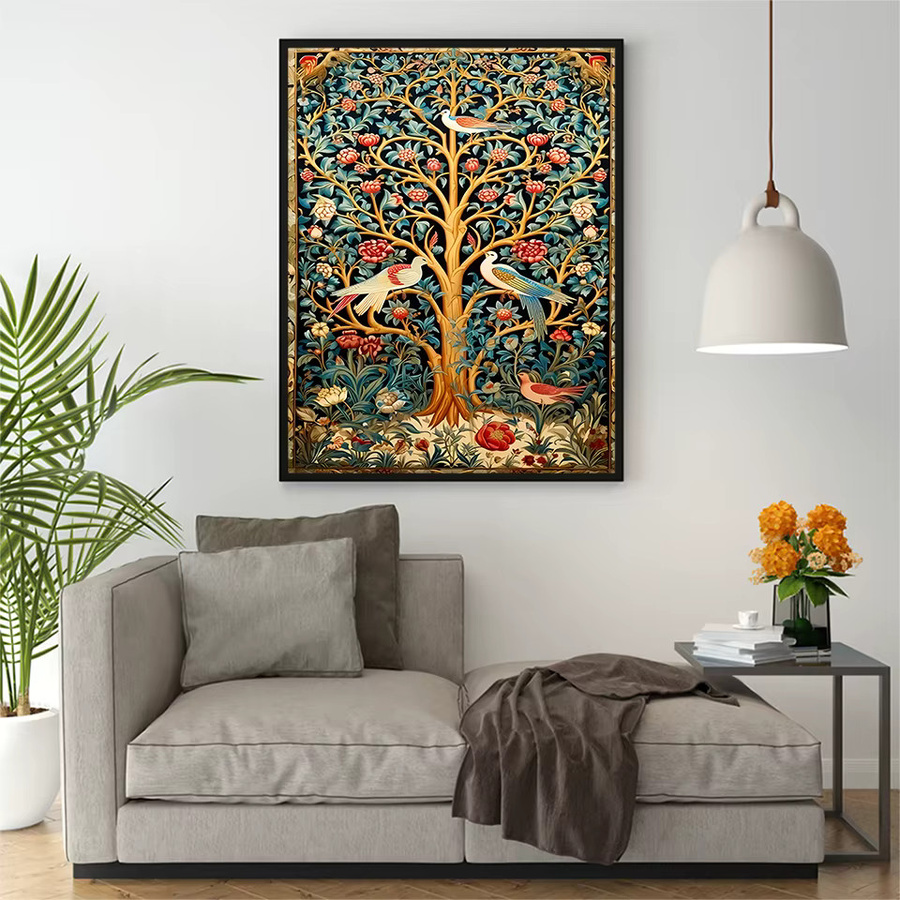Ever shine Diamond Painting Set Landschaft mit Blumen und Vögeln, Multicolour, Full Round Drill Stickerei Kit für Erwachsene - Bild 3